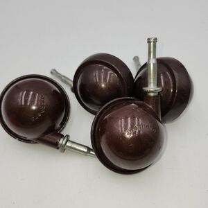 4 Vintage Shepherd brown caster Ball Casters Wheels MCM Mid-Century Modern chair